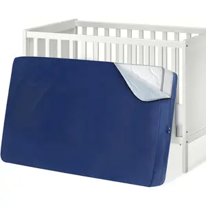 Crib Mattress Bag Waterproof Heavy Duty Mattress Moving Bag with Strong Zipper Reusable Crib Mattress Cover for Moving, Navy