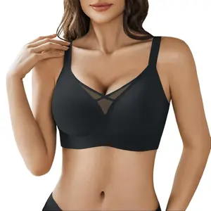 Avidlove Wireless Bras for Women No Underwire V Mesh Bralette Seamless Comfortable Bra Push Up Full Coverage Everyday Bras