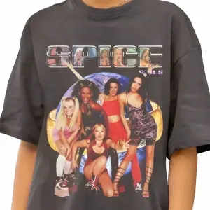 Stylish Unisex Collection Vintage Spice Girls Tour Shirt, Ideal 90s Spice Fan Womenswear T-Shirt