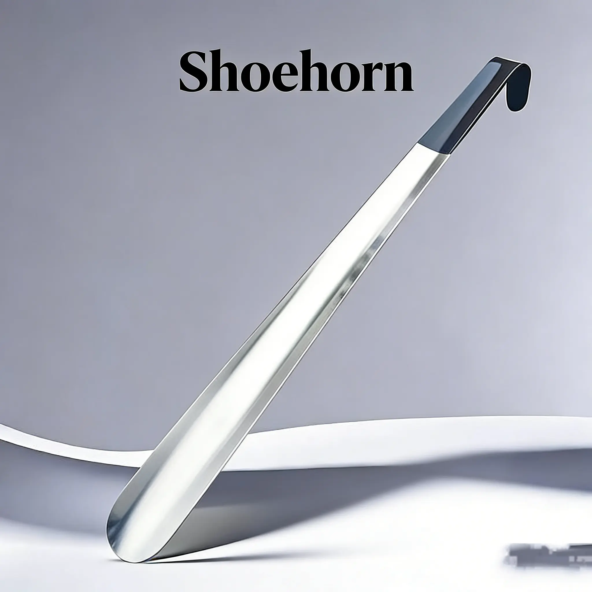 Stainless Steel Straight Bar Shoe Horn, 42cm/16.5in Long Handle, Long-Lasting Durability Boot Helper for Pregnant Women, Seniors, Travel Bag Ready Footwear Mobility Support