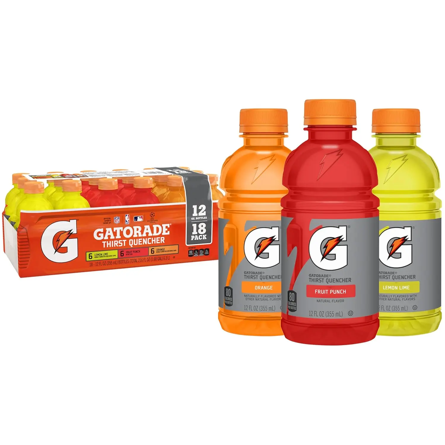 Thirst Quencher Sports Drink, Variety Pack, 12 Fl Oz (Pack of 18)