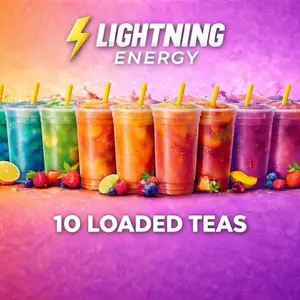 10 Lightning Energy Loaded Tea Powdered Beverage Mix Bundle
