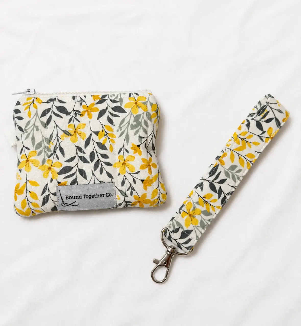 Yellow Blossom Wristlet and Keychain Wallet