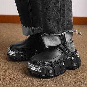 2025 Summer Punk Sandals Platform Slipper Chunky Casual Shoes Unisex Adult Beach Shoes Women's Men's Large Size Platform Sandals Couple Size 36-45