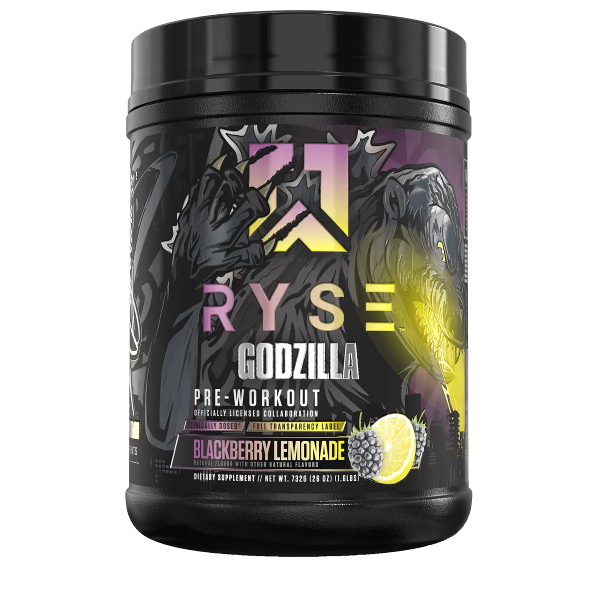 RYSE Godzilla Edible Pre-Workout Powder - 40g Per Serving Health & Fitness Dietary Supplement with L-Citrulline, Creatine, Beta-Alanine, BCAAs - Officially Licensed Collaboration for Energy & Focus