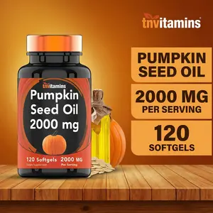 Pumpkin Seed Oil - 2000 mg Per Serving x 120 Softgels | Pumpkin Seed Oil Extract Supplement for Hair Growth and Bladder Control* | Non-GMO