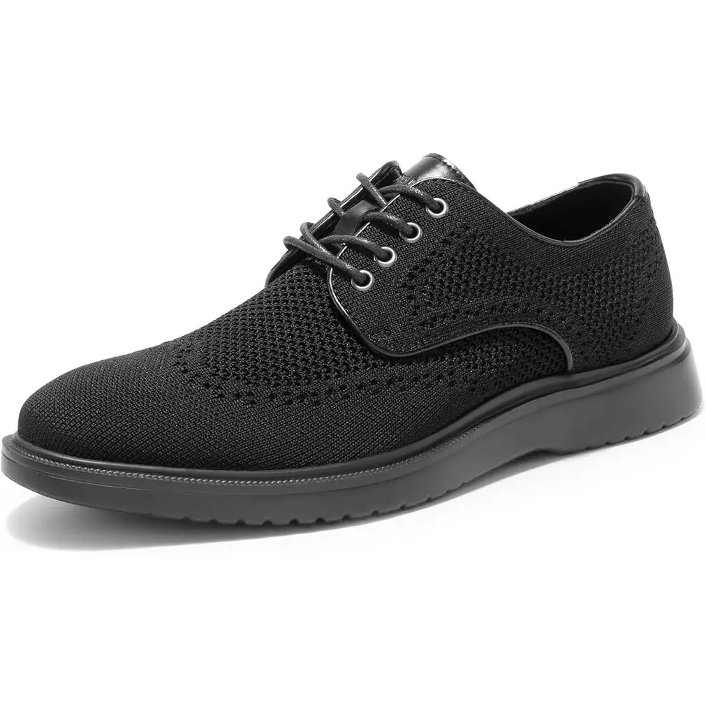 BRUNO MARC Men's Closed Knitted Casual Wingtip Oxford Sneakers - MaxFlex Ease Breeze+ Active Footwear, Supportive Arch Walking Shoes, Men's Oxfords, Oxford Men's Oxfords