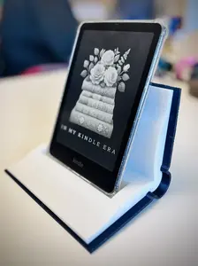 Open Book Kindle Holder 3D Printed E-Reader Stand, Book-Shaped Tablet Holder