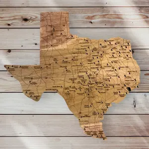 Texas State Park Tracker map Wooden