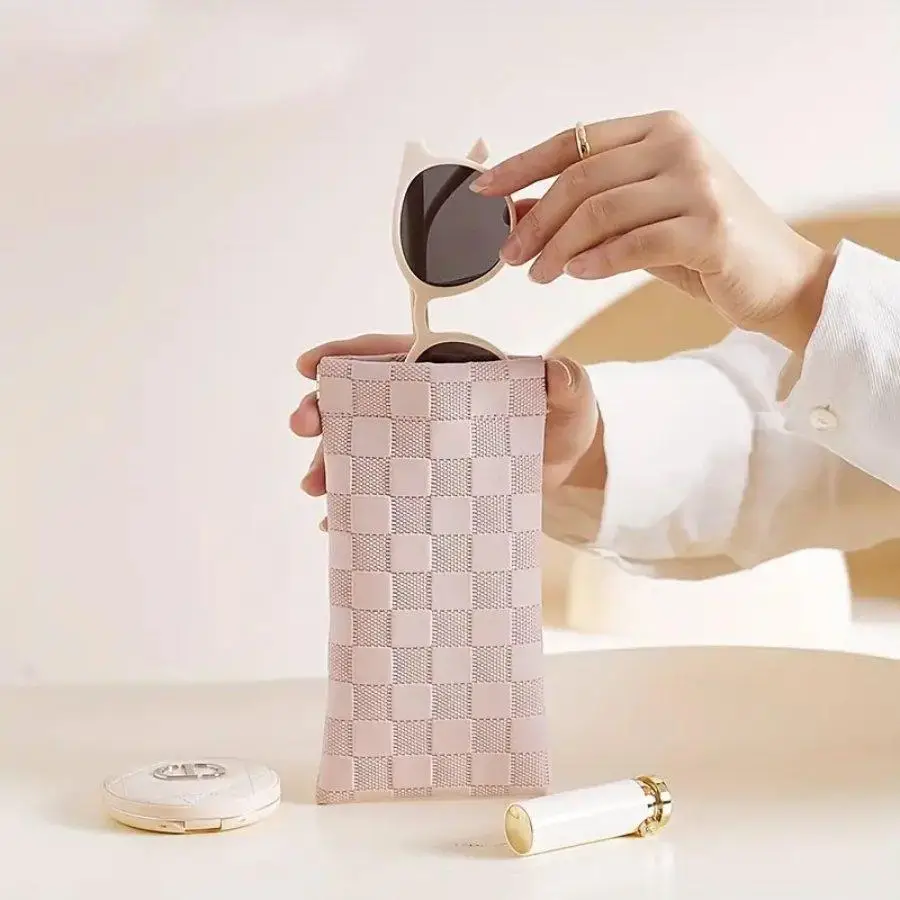 Portable PU Leather Sunglasses Storage Bag, Multi-functional Travel Sunglasses Case, Travel Accessories for Home, Outdoor, Office