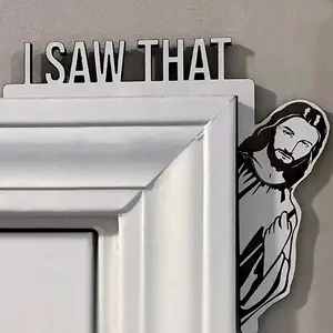 3 Pcs Creative Jesus & Letter Design Door Corner Frame Ornament, Funny Door Frame Hanging Ornament,Home Decor for Living Room Bedroom