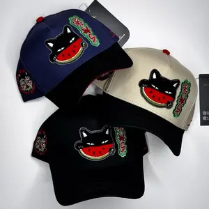 SANDÍA Cat JC Hat SnapBack for Men - Available in Multiple Colors with Cat and Strawberry Designs