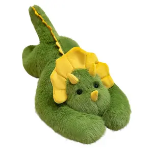 Weighted Long Arm Dinosaur Plush Toy, Shiny Faux Mink Fur Extra Soft Fluffy Stuffed Animal, Cute Fluffy Gravity Doll, Anxiety Relief Sleep Companion for Kids Adults, Weighted Stuffed Triceratops