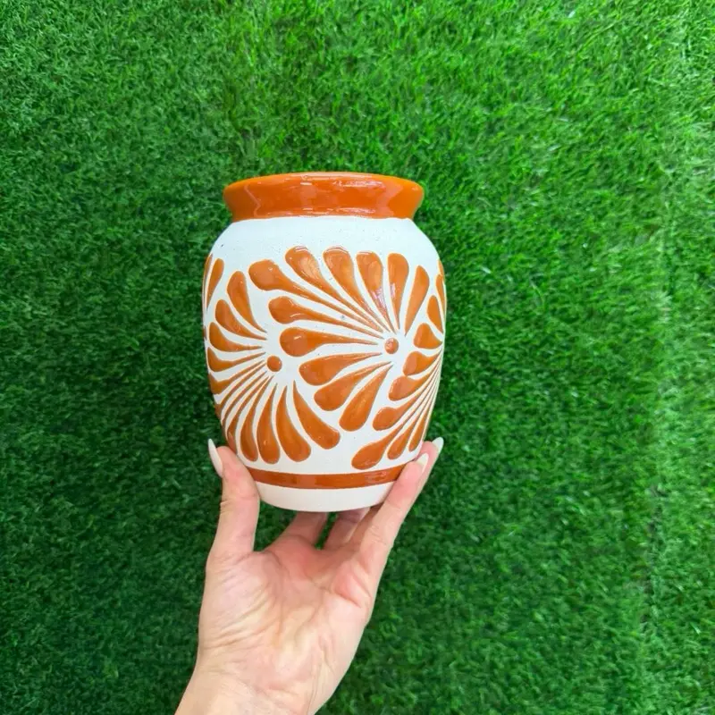 Handmade 1 Liter Relieve Cantarito Cielito Lindo-Mamey.