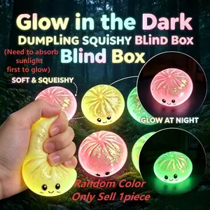 Glowing Dumpling Blind Box Stress Relief Toy, Realistic Food Slow Rebound, Soft Squishy Unboxing Toy, Desktop Decoration Gift