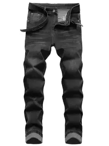 Men's Classic Black and Gray Jeans Long Pants, 5 Pocket Design, Stylish and Versatile Choice