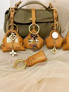 PU Mini Wallet Keychain Bag Charm, Creative Keyring Pendant, High-End Look, Small Purse Accessory, Stylish Key Holder