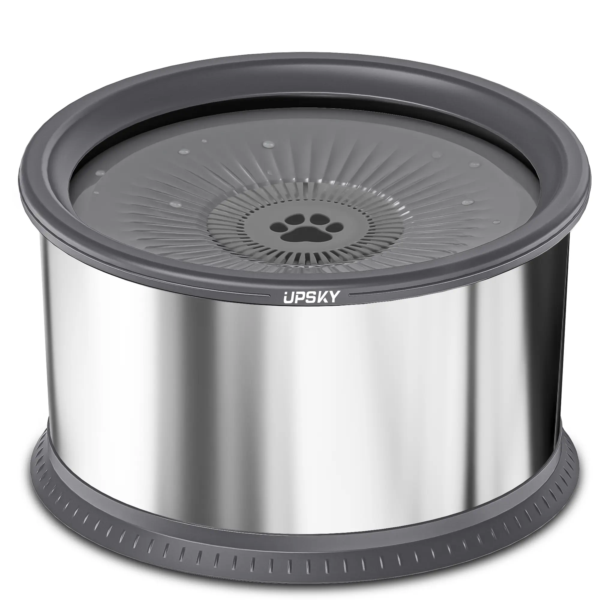 UPSKY 6.5L Dog Water Bowl 1.6 Gallon Extra Large Capacity Stainless Steel Slow Feeder with Anti-Slip Mat & Filter for Messy Drinkers