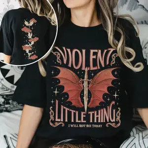 Fourth Wing Fan T Shirt, Violet Sorrengail T-shirt, Violent Little Thing T-shirt, Xaden Riorson Tee, Dragon Rider, Bookish Gift