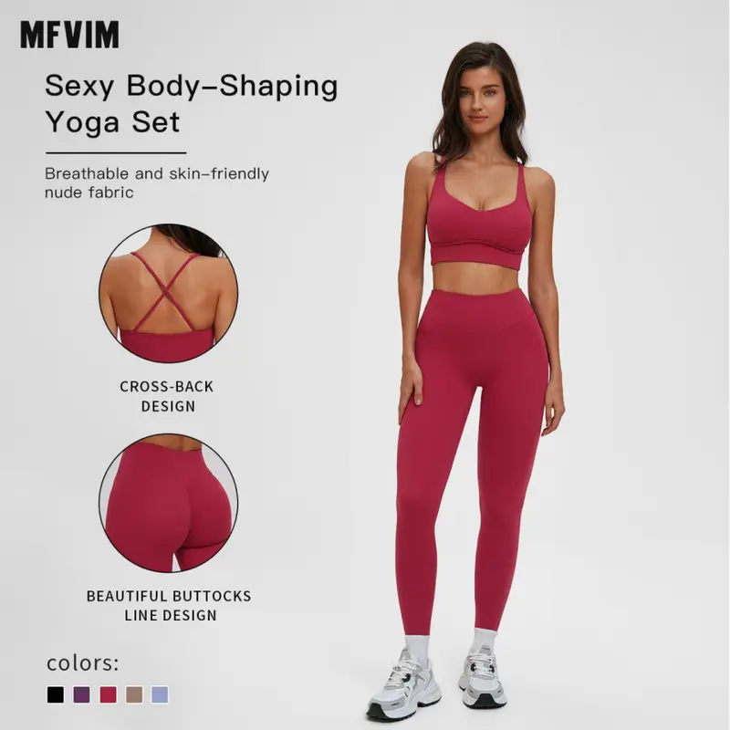 MFVIM Women's 2-Piece Thermal Fleece-Lined Activewear Fitness Set - Quick-Dry Fitted Sleeveless Tank & High Stretch Activewear Leggings, Gym Sports Set for Yoga, Running