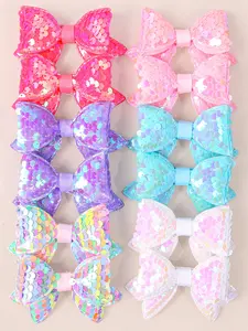 12 Piece Sequined Bow Hair Clips with Glittery Finish, Pretty Bow, Elegant Girls Bangs Clamps, Barrettes Hair Clips, Hair Decor, Perfect for Parties Daily Casual Wear, Stylish Fashion Accessory Gift