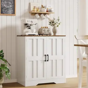 Sideboard Buffet Cabinet, Modern Farmhouse Kitchen Storage Cabinet, Small Modular Accent Cabinet Coffee Station Bar Media Console Table Credenza for Kitchen Dining Room, Living Room Entryway Hallway