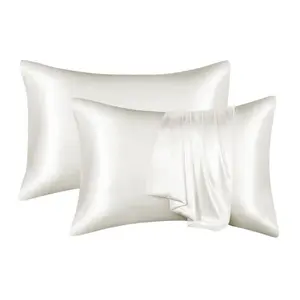 Solid Color Pillowcase without Filler, 2 Counts Soft & Smooth Satin Pillowcases, Bedding Supplies