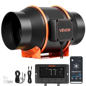 fathersdaygift  VEVOR Inline Duct Fan, 402 CFM 6 inch EC Motor Exhaust Ventilation Fan with 10-Speed, PWM Controller, App Control, Temperature Humidity Sensor, Cooling for Grow Tent, Indoor Gardening, Hydroponics