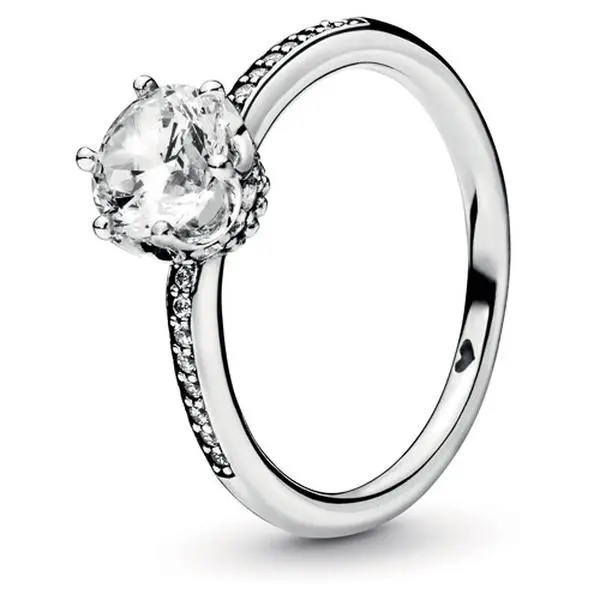 PANDORA Clear Sparkling Crown Ring 198289CZ