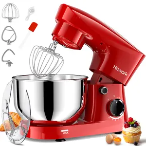 (Live) HOWORK 350W 10-Speed Electric Stand MixerWith pulse button for tough mixing tasks. Includes 5QT bowl, dishwasher-safe beaters, dough hook, whisk & splash guard. Perfect for dough kneading, baking & all mixing needs!
