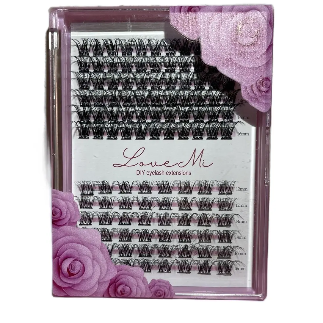 DIY lash extensions, cluster lashes 2 different styles, Lashes ONLY , DD curl, natural lashes , Daily Glam style Lightweight Eyelashes Extensions Flawless