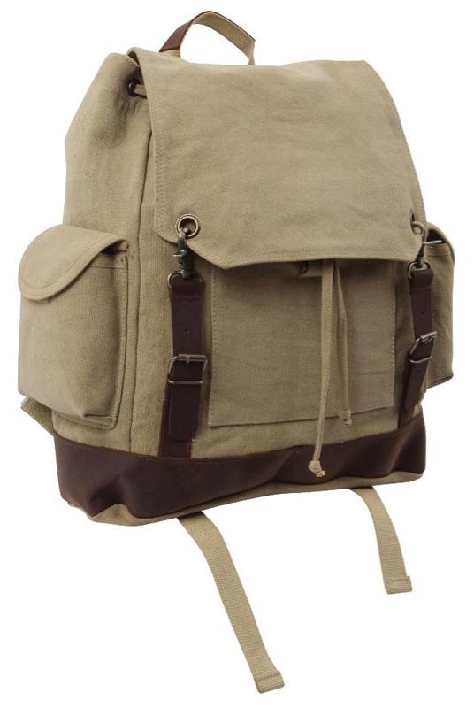 Rothco Vintage Expedition Rucksack - Classic Canvas Backpack for Everyday Adventures, Top Grade Water-Resistant Canvas, Spacious Compartment, Comfortable Straps