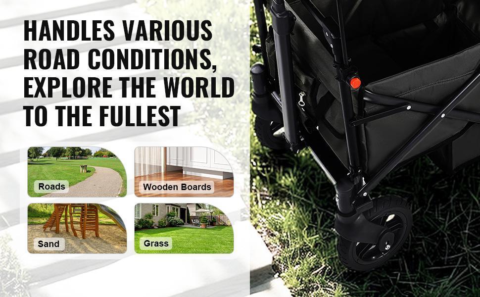 【Father's Day】VEVOR Wagon Stroller for 2 Kids, Push Pull Quad Collapsible Stroller with Adjustable Handle, Encircling Harness Removable Canopy, 4 Wheels with Brakes, Mutifunction Tandem Stroller for Camping 【Father's Day】VEVOR Wagon Stroller for 2 Kids, Push Pull Quad Collapsible Stroller with Adjustable Handle, Encircling Harness Removable Canopy, 4 Wheels with Brakes, Mutifunction Tandem Stroller for Camping
