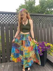 Tie Dye Patchwork Skirt