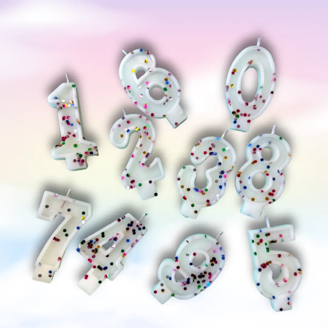 Confetti Number Candle