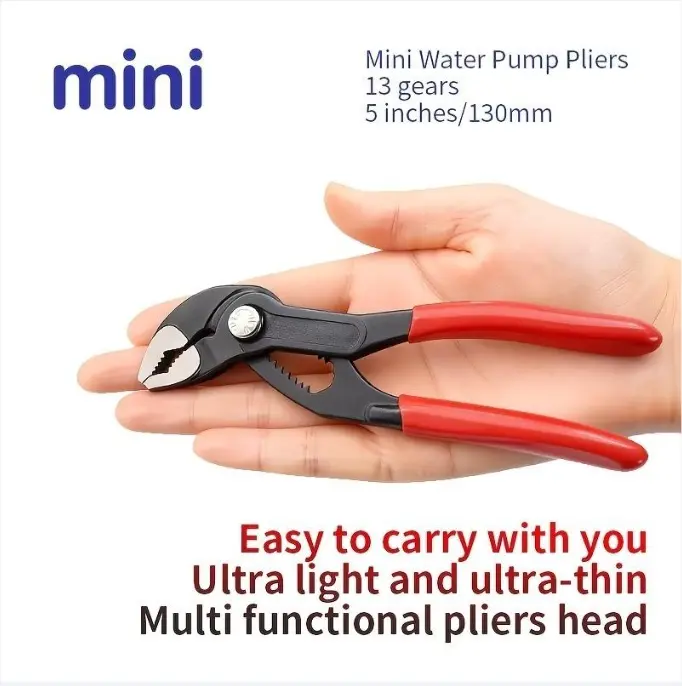 5/7-Inch Water Pump Pliers,Push Button Quick Adjust Tongue and Groove Pliers Adjustable Water Pump Pliers, V-Jaw Tongue and Groove Pliers