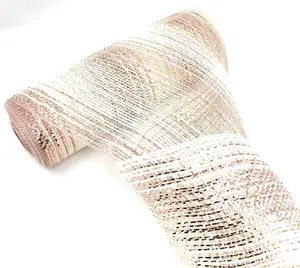 Rose Gold Ombre 10" Wide Poly Deco Metallic Mesh Ribbon Garland