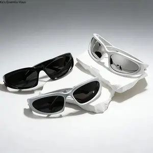3-Pack New Arrival Sunglasses | Punk Style Unique Oval Sun Glasses for Men & Women, Goggle Shades with Mirror Colorful Y2K Eyewear ￼ ￼ ￼ ￼ ￼ ￼
