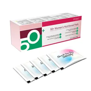 Puiiso Edible 50+ Women's Daily Healthcare Dietary Supplement - 30-Day Supply, Prop 65 Safe Multivitamin with GABA, Jujube Seed Extract, L-Theanine, Collagen Peptides for Skin Care, Anti-Aging, Stress & Sleep Support