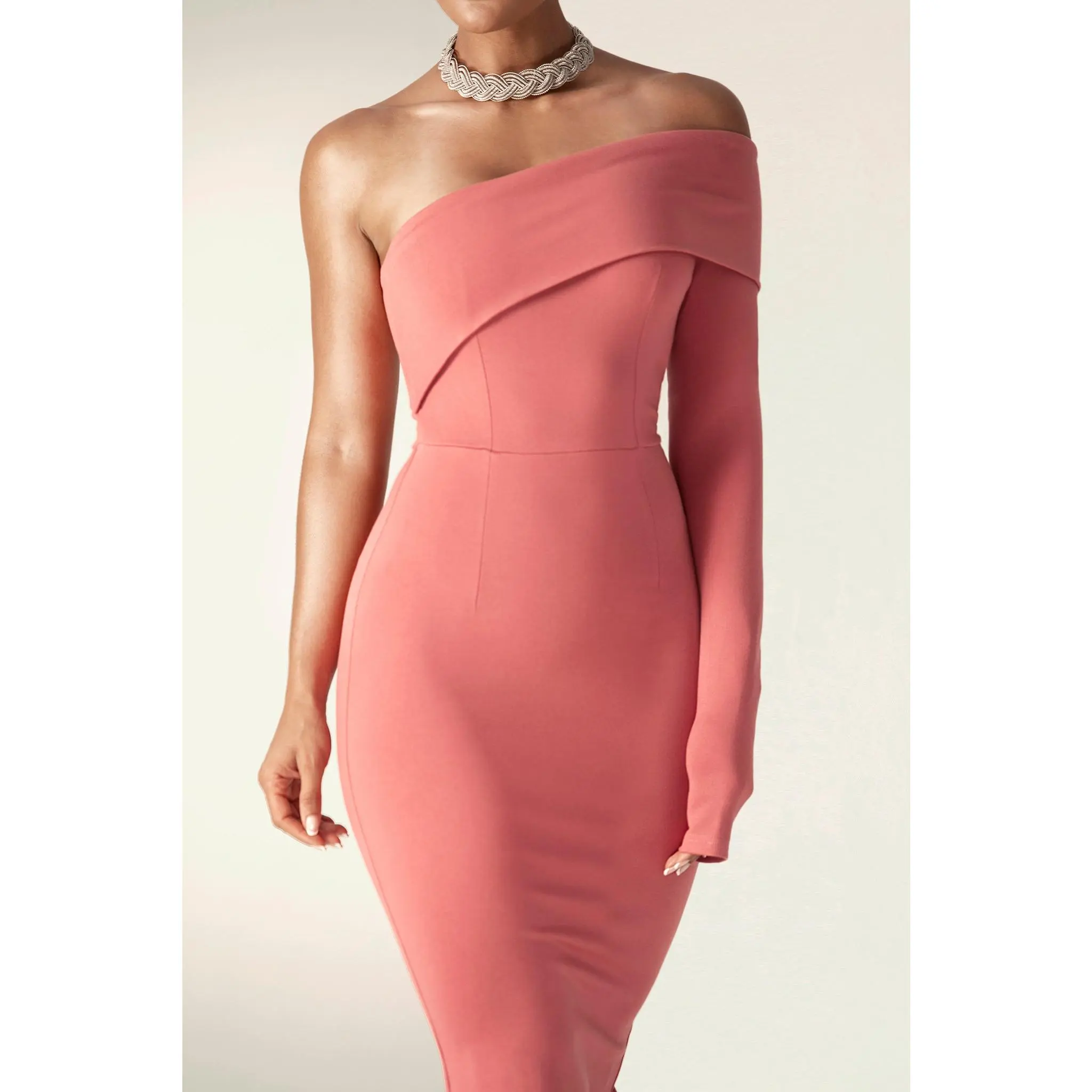 sachin and babi light blue dress Dusty Pink One Shoulder Ruffle Beadings Mermaid Prom Dress Split Tulle