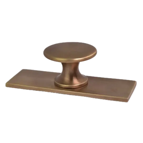 Antique Brass Drawer Knob with Rectangle Backplate