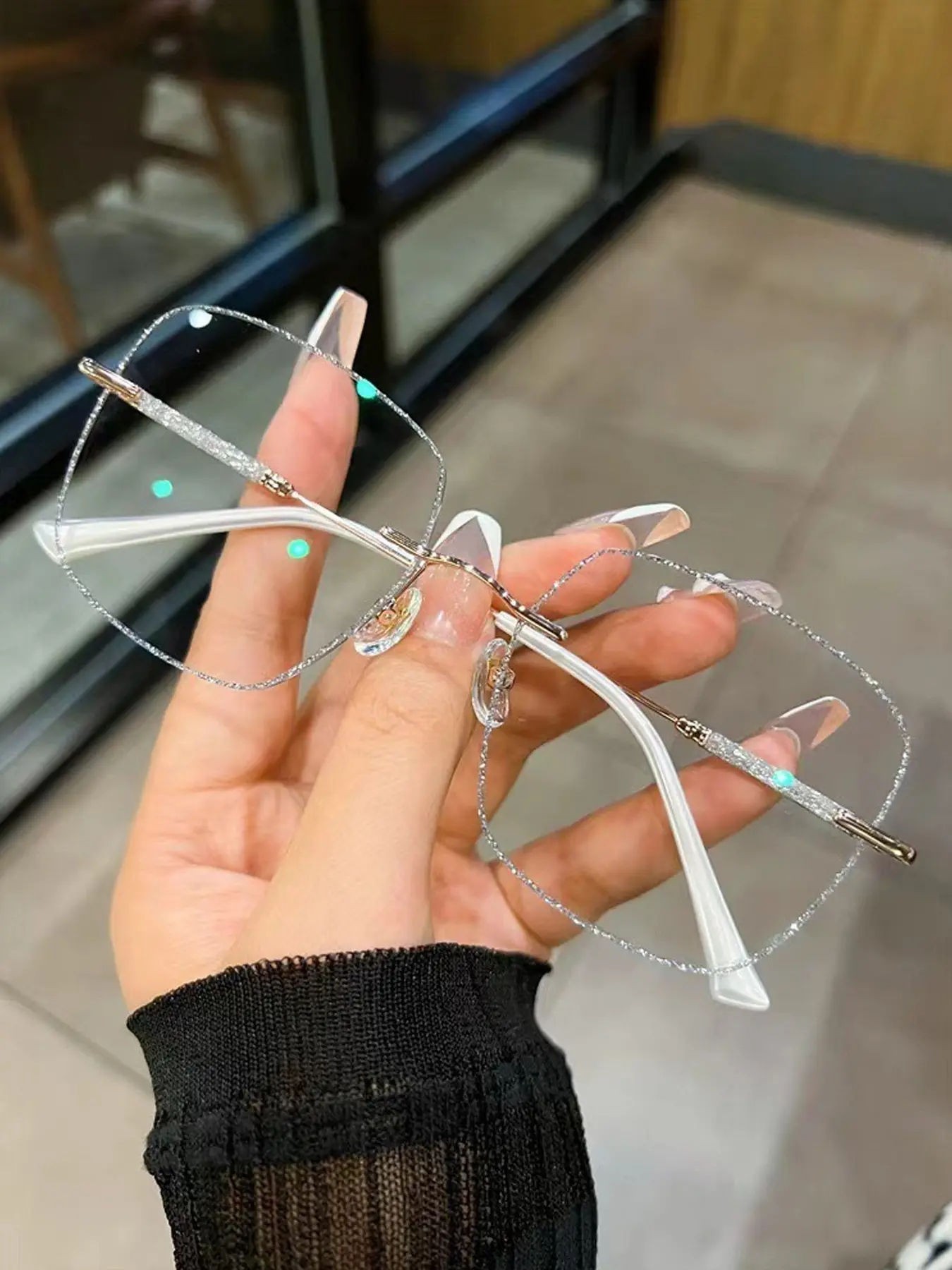 Large Frame Cut Edge Flat Glasses Fashion Versatile Trendy Frames Anti-Blue Light Eyewear, Casual Style Unisex Sunglasses for All Seasons, Trendy Casual Eyeglasses Trending Glasses