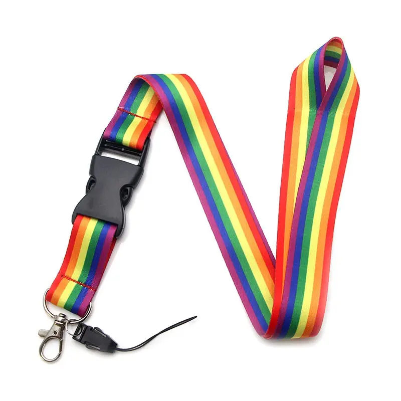 LGBT Rainbow Pride Neck Strap Lanyards Keychain Badge Holder ID Credit Card Pass Daily Use Hang Rope Lariat Lanyard for Keys Accessories Gifts Key Holders Aesthetic Keychain