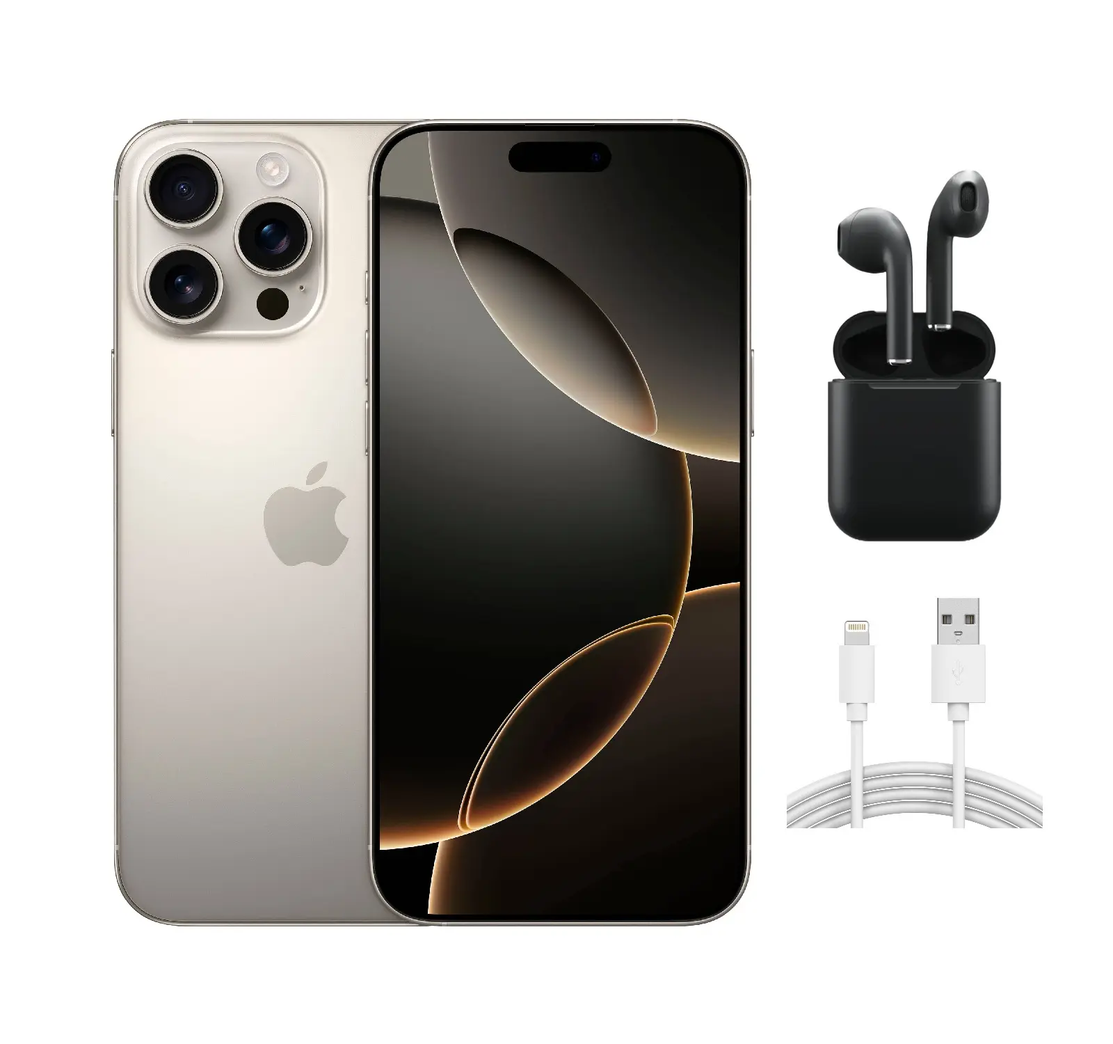 Refurbished iPhone 16 Pro Max (Unlocked)-Excellent Condition with Wireless Earbuds & 1 Year Warranty  A3084