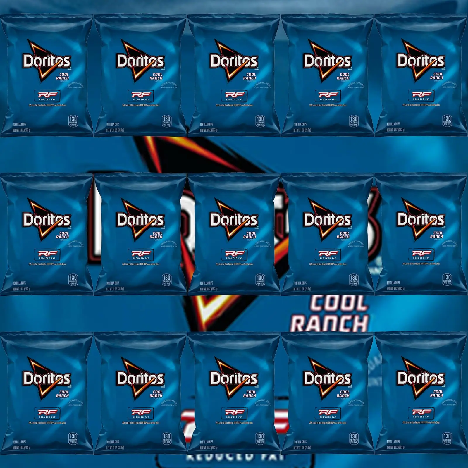 Doritos Tortilla Chips, Reduced Fat Cool Ranch, 1 oz (Pack of 15), Bundled By Shoppyway Snack Crispy Flavor Bite Crunchy Packed