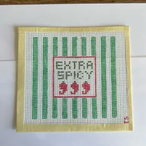 Extra Spicy Needlepoint Coaster