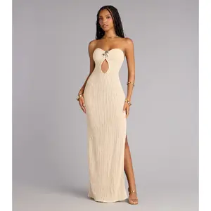 Catrina Crochet Slit Formal Dress