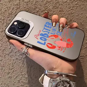 PIKPAKA Cute Lobster Phone Case for iPhone 17 16 15 14 13 12 11 Pro Max Air Magnetic MagSafe Matte Laser Metallic Phone Case | Aurora Gradient Finish with Smooth Matte Texture | Durable Scratch-Resistant Anti-Fingerprint Protective Cover Casing