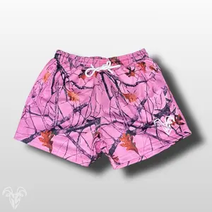 Goat Strength Unisex Goat Strength Shorts - 5 inch inseam - Pink Camo / Gym camouflage pink shorts - Zipper Pockets -Mesg