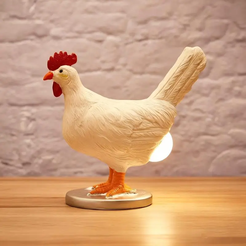 Whimsical Chicken Form Mini Egg Nightlight - USB-Powered Soft Warm LED Desk Lamp with Warm Glow, iPhone Size, Egg-Laying Charm, Farmhouse Decor, Festive Gift for Valentine’s Day, Black Friday Item
